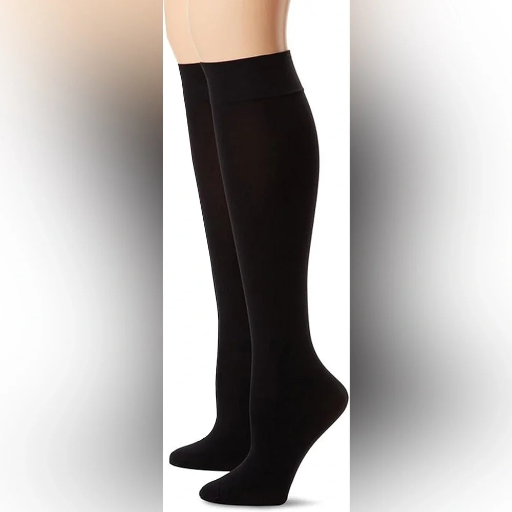 Dr. Motion Compression Black & Brown Knee-High Socks 2 Pairs